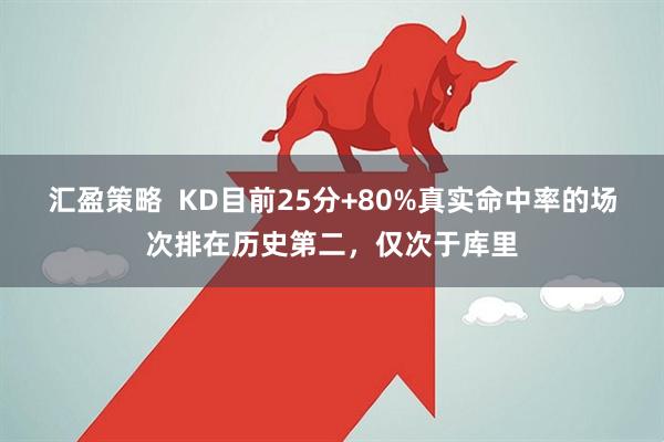 汇盈策略  KD目前25分+80%真实命中率的场次排在历史第二，仅次于库里